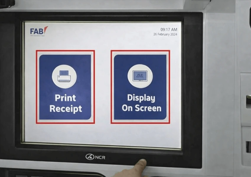 Receipt from FAB ATM