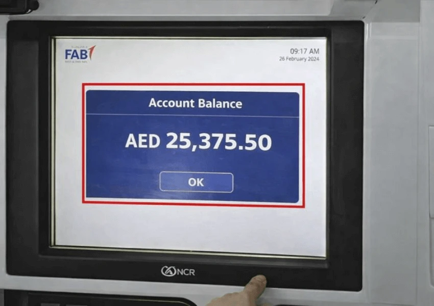 View your account balance on ATM